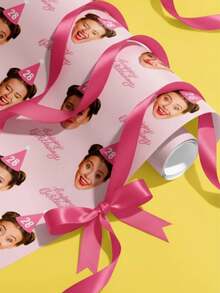 1pc Custom Wrapping Paper,Custom Face Wrapping Paper, Custom Gift Wrap, Personalized Wrapping Paper, Personalized Gift Wrap, Customized Paper With Face And Text, Christmas Wrapping Paper, Funny Christmas Customised Gift, Party Paper, Holiday, Wrap Paper, Packing Paper, Christmas Gift, Santa Claus, Santa Hat, 42*60cm, Gift For Him/Her - Three-face Style - View 3