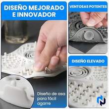 Set de 4 Tapones de Drenaje de Silicona con Ventosa, Cuadrados, Cubierta para Desagüe de Suelo, Atrapa Pelos y Bloquea Olores, Ideal para Ducha, Bañera, Cocina o Lavabo - como se muestra en la figura - Ver 5