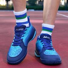 Men & Women Badminton Shoes, Carbon Board + Air Cushion Rubber Sole, Ultra-Light, Breathable, Anti-Slip, Wear-Resistant, Professional Badminton Match & Training Shoes - Teal Blue - View 7