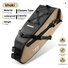 WEST BIKING Bicycle Seat Bag Large Capacity Fully Waterproof Road/Mountain Bike Seat Bag Long-Distance Riding Wear-Resistant And Scratch-Proof Storage Bag - Multicolor - View 12