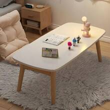 Folding Coffee Table For Living Room Portable  Center Table For Small Spaces Rectangular Floor Table Desk For Home Office No Assembly White - White - View 6