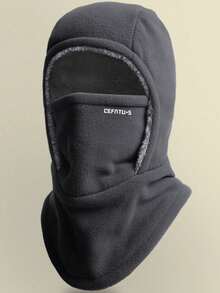 Unisex Pullover Hat With Face Mask, Outdoor Windproof Warm Thermal Lined Neck Cover, Solid Color, Autumn Winter - Multicolor - View 6