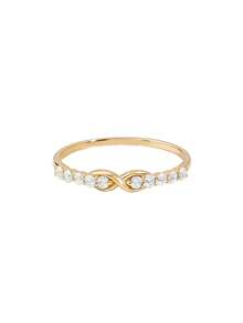 1pc Elegant Cubic Zirconia Infinity Symbol Ring, Suitable For Women's Engagement Party, Made Of Copper Material, Non-Fading And Hypoallergenic - Gold - View 9
