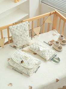 可折叠婴儿尿布更换垫，双面尿布垫，多功能缝线午睡垫，带挂绳 - 彩色 - 查看 2