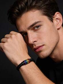 Men String Bracelets - Leather Bracelet - View 4