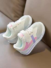 Toddler Training Shoes, Soft Bottom Functional Shoes For Infant Boys And Girls, Hook And Loop Closure Anti-Slip Prewalker Sneakers, Spring/Autumn - Pink - View 5