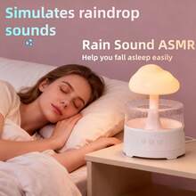 Cloud Humidifiers 450ML Water Drip Mushroom Humidifiers With Remote Control 7 Colors Mood Light Air Humidifier Raindrop Humidifiers For Bedroom - White - View 6