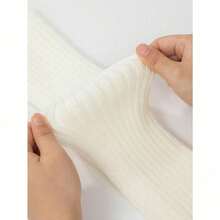 2Pairs Leg Warmers For Women, Cute Knit Leg Warmer Socks For Dance, Fall / Winter - Đen và trắng - Xem 9