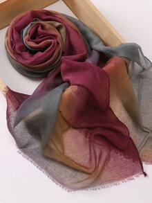 Spring/Summer Modest Tie Dye Tie-Dye Floral Print Soft Breathable Headscarf - Multicolor - View 3