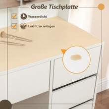 Schminktisch Frisiertisch Kosmetiktisch Mit Hocker Beleuchtung Spiegel White