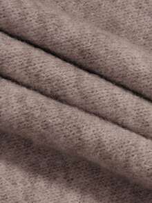 Áo len dệt kim cổ tròn màu xám kiểu dáng thường ngày dành cho nữ - màu kaki nhạt - Xem 6