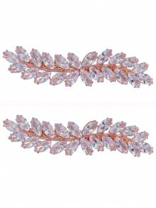 1/2 pieza Pasador de pelo con flor de corte marquesa brillante, tocado de metal de moda como regalo para ella, accesorios de pelo para boda - Multicolor - Ver 19
