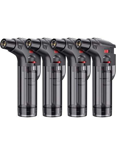 Encendedores de antorcha, Paquete de 4, Encendedor Recargable con butano, Resistente al Viento, , multiutilidad para Velas, chimeneas, fogatas, Parrilla (sin butano) (Color-E),39170198