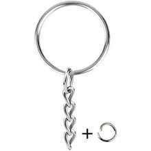 50 - Piece Split Key Ring Kit With Chains Jump Rings - 1 Inch Silver Nickel Bulk Jewelry Making Supplies Keychains, Charms, Crafts - 50PCS - 查看 3