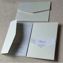 25pcs Tri-Fold Pocket Wedding Invitation Envelopes, Minimalist Invitation Envelopes Suitable For Engagement, 15th Birthday, Christening And Other Occasions, DIY Invitations, 5*7 Inch Invitations, Pocket Invitations, Customized Invitations, Christmas Cards - Ivory - View 11