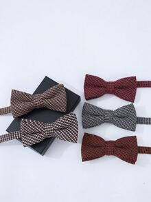 1件高品质盒装复古个性化纹理领结，深色双蝴蝶结，适合作为情人节礼物、日常商务穿着。 - A - 查看 10