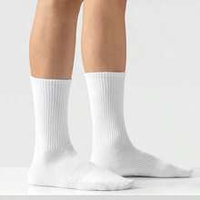 4 Pairs Men's Socks, Autumn/Winter Mid-Calf Socks, Spring/Summer Versatile Long Socks, Odor-Resistant Moisture-Wicking Breathable Sports Socks, Casual Daily Wear Long Socks - Black and White - View 5