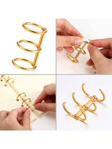 2个金属活页夹环，日历圆环，适用于笔记本、相册、剪贴簿夹子，可爱配件，返校季，学习用品