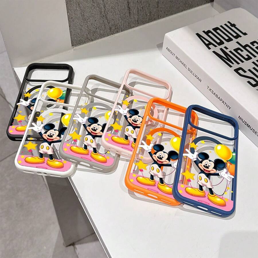 Disney What Mickey Mouse Patterned Phone Case Designed With Cheerful Balloons And Stars. Compatible With IPhone 17, 16, 15, 14, 13, 12, And 11 Pro Models. Made From TPU, Featuring Shockproof Protection. A Perfect Gift For Family, Friends, Birthdays, Spring Festivals, Holidays, And Valentine's Day. - Màu xanh lam - Xem 1