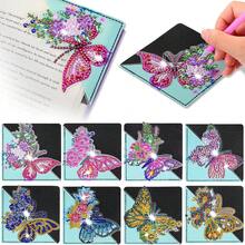 4片/12片/8片装钻石画书签DIY工艺品，适合成人，钻石画套装，送给爱书人士的绝佳礼物，钻石画配件，不对称钻石贴纸，花卉图案，心形，曼陀罗花 - 彩色 - 查看 16