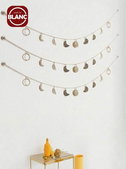 1 st gjutjärn tillverkade och slagna blod månformad guldpläterad vägghängande dekor för hem, heminredning, rumsdekoration, väggdekoration