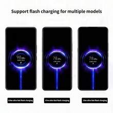 Carregador Super Rápido de 120W, Compatível com Xiaomi, Redmi, Black Shark e outros Telefones e Tablets Tipo-C, Suporta Carregamento Rápido, Também Adequado para Carregamento e Transferência de Dados de Carro, Compatível com iPhone 17, 17 Pro Max, 16, 16 Plus, 16 Pro, 16 Pro Max, Compatível com Redmi, Compatível com Cabo de Viagem OnePlus - Branco - Visão 7
