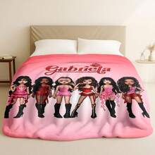 1PC KPOP Katseye Gabriela Flannel Throw Blanket, Fashionable Style, Multi-Scene Use, Soft And Comfortable, Perfect Gift For Fans - Kiểu 01 - Xem 11