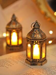 1/2/4/10pcs Mini Vintage Lantern Shaped Decorative Lights, Battery Powered, Indoor Tabletop Decor Night Light, Mini Lantern Lights, Suitable For Holidays, Parties, Religious Occasions, Home Decor, Christmas Tree Decor, Bedroom Decor - Yellow - View 20