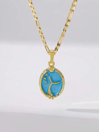 1pc Limited Edition Vintage Copper Mermaid Tail Pendant Necklace, Suitable As Gift For Christmas, Thanksgiving, Halloween, Mother's Day, Valentine's Day, Friends, Communion, Religious Occasions, Daily Wear