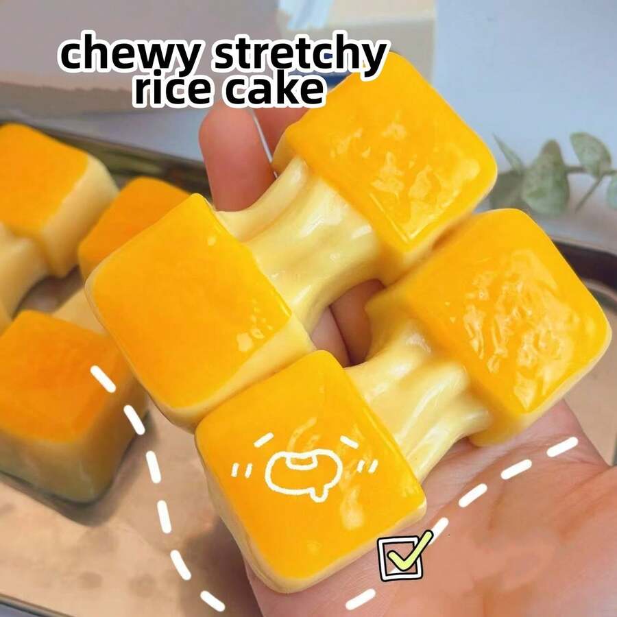 Realistic Pretend Play Stretchy Cheese Mochi Squishies, Super Soft Squishy Stress Relief Squeeze Toy - Multicolor - View 1