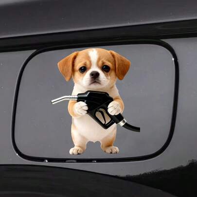Autocollants de voiture créatifs et intéressants de guérison avec des chiens mignons et vivants, des lapins - Peuvent être utilisés pour la décoration du couvercle du réservoir de carburant de la voiture - Imperméables et faciles à appliquer, sans adhésif - Ajoutez de la joie à votre voiture, Saint-Valentin