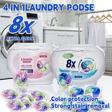 Cápsulas de detergente para la ropa Loovee Wiise, 8 veces talla grande poder de limpieza, cápsulas de detergente para la ropa potentes de 4 en 1, nueva fórmula con fragancia de perla, ayuda a mantener la ropa fresca, limpia, suave y con fragancia (1 caja de 36 cápsulas, 12g por cápsula) - Multicolor - Ver 2