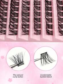 120pcs Individual False Eyelashes, DIY Eyelash Extension, Criss-Cross Lightweight Soft Daily Cluster Lashes, Thin Band Natural Fake Eyelashes, Eyelash Cluster, Eyelash Cluster, Individual False Eyelashes, Eyelashes, False Eyelashes - C - View 5