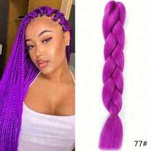 60cm Extra Large Synthetic Yaki Braid Wig For Women, High-Temperature Fiber Material, Colorful, Suitable For DIY Styling, Cosplay And Parties, Ideal Christmas And New Year Gift - Multicolor - View 12