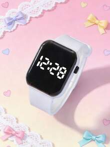 1pc Kids/Teens Cute & Fashionable LED Electronic Watch, Displays Time & Date, Suitable As Girls/Boys Back To School, Christmas, Birthday Gift Or Daily Wear, Comes With 1 Gift Box