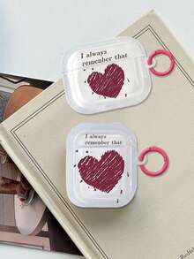 1 pieza Funda protectora con diseño de corazón para auriculares Bluetooth compatible con Apple 1/2/3/4, Pro/Pro2/Pro3 - Multicolor - Ver 1