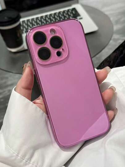 Étui de protection de haute qualité avec texture de machine de couleur unie, bord droit avec film de protection d'objectif intégré, compatible avec 16 Pro Max, 17/13 Nouveau 14 Pro, 16 Minimaliste 15 Pro Max, 15 Couverture complète 15 Coque de protection