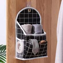 1个壁挂式多口袋收纳袋，无需钻孔。包含收纳篮和隔板，可存放文件、杂志和邮件。防水。适用于厨房、卧室、浴室、学校和办公室。（黑格+白格）