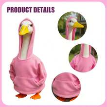 Porch Goose Outfit Fashion Solid Color Hip Hop Hoodie For Lawn Goose Statue, Patio Decoration - 粉色 - 查看 1