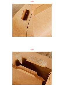 6pcs Handheld Gift Box With Display Window, White Packaging Box, Kraft Paper Packaging Box, Handle Kraft Paper Lid Box, Mountain Top Gift Box, Barn Box, Valentine's Day, Mother's Day, Children's Birthday Party, Wedding, Baby Shower - Multicolor - View 6