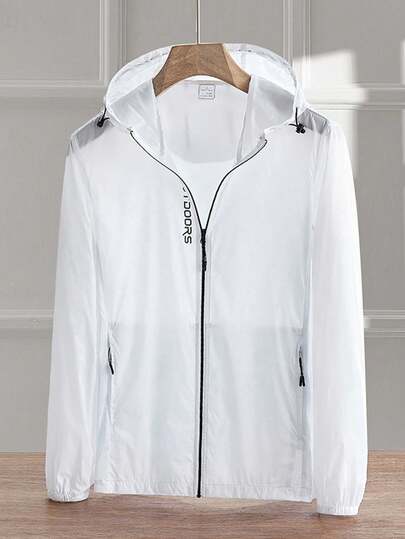 Women's UV Protection Light Coat, Summer Travel Jacket, Sheer Zip Up Hoodie, Casual Sun Coat, Beach Cover Up Shirt, Thin White Jacket