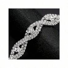 1pc Women Silver Rhinestone Eye-Shaped Chain Sexy Thong Panty Bodychain For Party - A - View 3