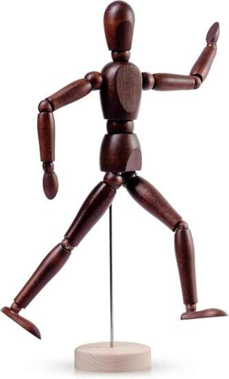 Falling In Art 12Inch Drawing Mannequin, Wooden Human Model For Art Creation, Brown