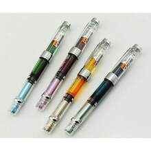 Yongsheng 3008 Piston Fountain Pen  Extra Fine Nib,Transparent SilverTrim 4 Colors Set - 3008SilverTrimEF - 查看 9