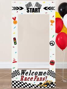 1pc 120*60cm Racing Car Theme Photo Backdrop,Race Car Theme Birthday Party Background Decoration, Game Sport Events Theme Photo Frame Backdrops, Race Car Theme Birthday Party Background Decoration, Welcome Race Fans Party Backdrop Banner, Background Photography For Birthday Party Decoration, Race Birthday Photo Props,Birthday Gift Party Favors, - Racing Theme - View 3