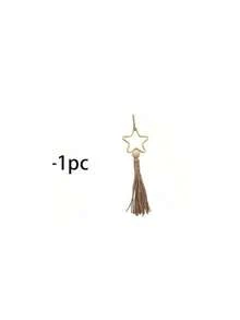 1pc/3pcs/5pcs Al-Adha Decorations, Tassel Five-Pointed Star & Moon Decor, Al-Adha Decor, Home Decor, Room Decor, Wall Decor Gifts Birthday Graduation E-I-D - Gold - View 7