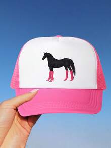 1pc Women's Printed Horse Adjustable Baseball Cap, Unisex Outdoor Sun Hat For Spring Autumn Travel Beach Vacation, Y2K Style Youth Cap Halloween - Baseball Cap - View 17