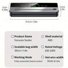 Vacuum Sealer, Multi-Functional Vacuum Food Sealer, Compact & Portable, Vacuum Preservation Keeps Food Fresh, Best Gift For Birthday, Father's Day, Mother's Day, Christmas, Celebration Events - US A Type Plug(220-240V) - View 7