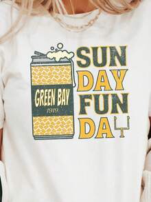 Green Bay Football Shirt Green Bay Packer Shirt Green Bay Football Gift Packer Football Shirt Vintage Football Shirt Gam - 白色 - 查看 1