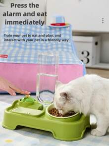 2-In-1 Automatic Pet Feeder & Water Dispenser, Cat Neck-Protecting Feeder, Dog No-Wet Mouth Auto Water Dispenser, Pet Bowl, Suitable For Small Dogs And Cats, With Bell, Detachable For Easy Cleaning - Multicolor - View 4